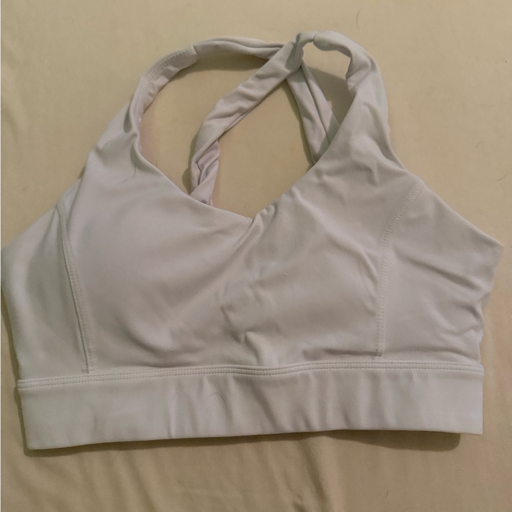 Women's White Sports Bra